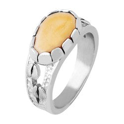 Sterling Silver Elk Ivory Lady&#39;s Ring