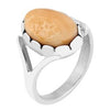 Sterling Silver Elk Ivory Lady's Ring (IS1953CC)