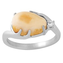 Black Hills Gold Sterling Silver Elk Ivory Ladies Diamond Ring