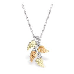 Black Hills Gold Silver Leaf Necklace (MR20004)