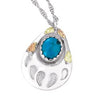 Black Hills Gold Sterling Silver Turquoise Bear Paw Necklace (MR2008TQ)