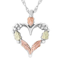 Black Hills Gold Silver Heart Necklace