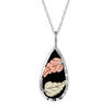 Black Hills Gold Silver Black Onyx Necklace (MR2021OX OR 2G2021OX)