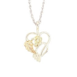 Black Hills Gold Silver Heart Necklace