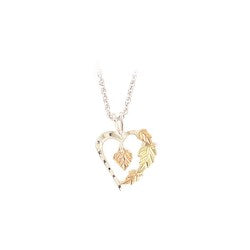 Black Hills Gold Silver Heart Necklace