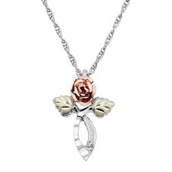 Black Hills Gold Rose Necklace