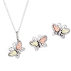 Black Hills Gold Silver Butterfly Earrings (2MR230097)