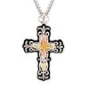 Black Hills Gold Silver Cross Necklace (2MR2368ANT)