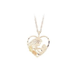 Black Hills Gold Silver Mother &amp; Child Heart Necklace