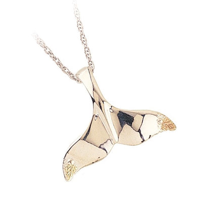 Black HIlls Gold Silver Whale Tail Necklace (MR2470)