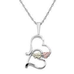 Black Hills Gold Silver Heart Necklace (2MR2559)