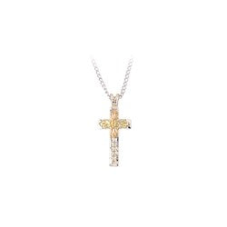 Black Hills Gold Silver Cross Necklace