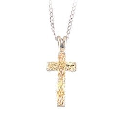 Black Hills Gold Silver Cross Necklace