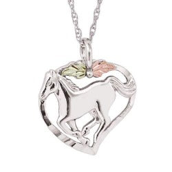 Silver Horse Heart Necklace