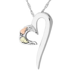 Black Hills Gold Silver Open Heart Necklace