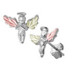 Black Hills Gold Silver Angel  Earrings (MR3249)