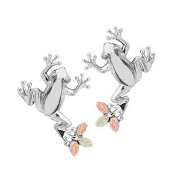 Black Hills Gold Sterling Silver Frog Earrings