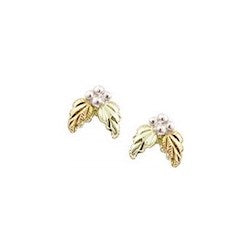 Black Hills Gold Silver Leaf Earrings