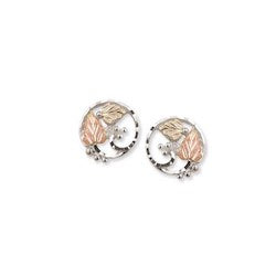 Black Hills Gold Silver Leaf Earrings (MR3738)
