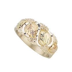 Men&#39;s Black Hills Gold Silver Wedding Band