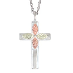 Black Hills Gold or Sterling Silver Cross Necklace