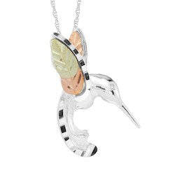 Black Hills Gold Silver Hummingbird Earrings or Necklace (MRC50297-GS / MRC25221-GS)