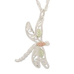 Black Hills Gold OR Sterling Silver Dragonfly Necklace (2MRC25700-GS / 2GC25700)