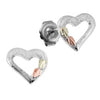Black Hills Gold Silver Heart  Earrings (2MRL01013)