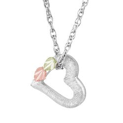 Silver Black Hills Gold Heart Necklace (2MRL03013)