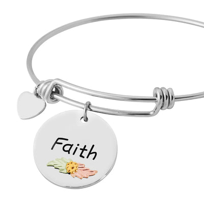 Black Hills Gold Silver Faith Bracelet (2MRLBR3093)