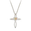 Black Hills Gold Silver Heart Cross Necklace (2MRLCR680)