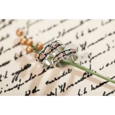 Black Hills Gold Antiqued Silver Leaf Earrings (2MRLER3037)
