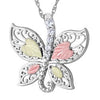 Black Hills Gold Silver Butterfly Necklace (2MRLPE2121-101)