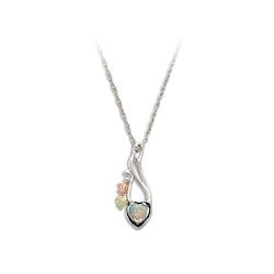 Black Hills Gold or Sterling Silver Heart Opal Necklace or