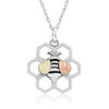 Black Hills Gold Sterling Silver Honeycomb & Bee Necklace (2MRLPE3932)