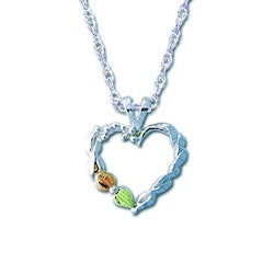 Black Hills Gold Silver Heart Necklace