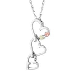 Black Hills Gold Silver Heart Necklace