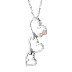 Black Hills Gold Silver Heart Necklace (MRLPE879)