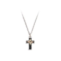 Black Hills Gold Silver Cross Necklace