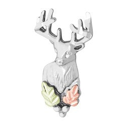 Black Hills Gold Silver Buck Tie Tack or Pin