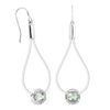 Silver Elegance Sterling Silver Green Amethyst Earrings (PESE2036GAM)