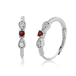 Silver Elegance Ruby Necklace and Earrings