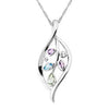 Silver Elegance Multi Stone Earrings and Necklace (PESE2032MULTI) (PESP2032MULTI)