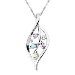 Silver Elegance Multi Stone Earrings and Necklace