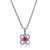 Silver Elegance Ruby and Blue Sapphire Love Knot Necklace