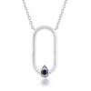 Silver Elegance Blue Sapphire Necklace and Earrings (PESP2043CBS / PESE2043CBS)