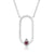 Silver Elegance Ruby Necklace and Earrings