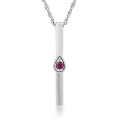 Silver Elegance Ruby Necklace and Earrings