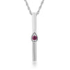 Silver Elegance Ruby Necklace and Earrings (PESP2044CR / PESE2044CR)