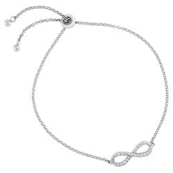 Silver Elegance-CZ Silver Infinity Bolo Bracelet